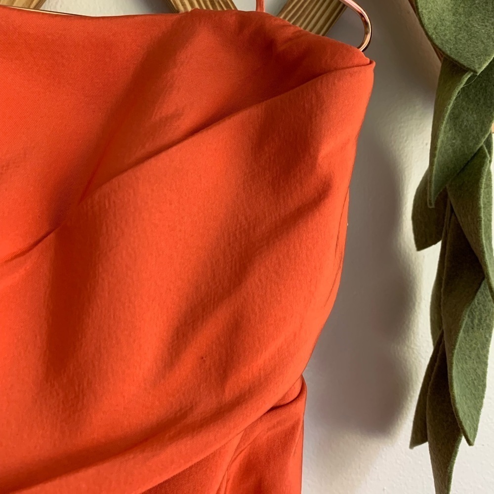 Roland Nivelais Orange Silk Dress - Picture 4 of 8